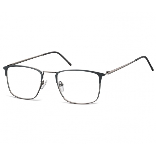 Oprawki korekcyjne zerówki okulary męskie prostokątne 893A grafitowy + czarny